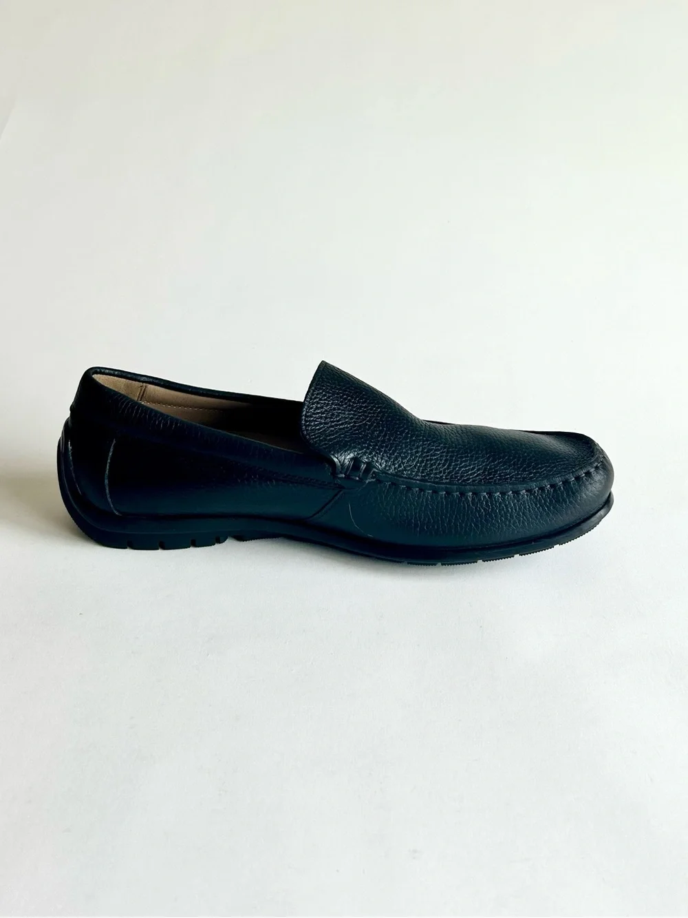Men’s Ecco Black Genuine Leather Driver Loafers Rubber Outsole size EUR46 US13